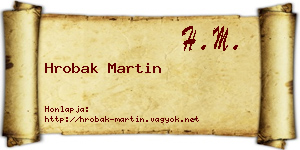 Hrobak Martin névjegykártya